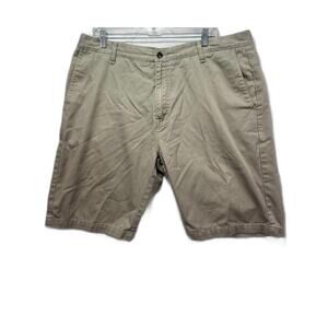 Volcom Skate Shorts Mens 38 Casual Tan Beige Cotton Surf Chino Flat Front Summer
